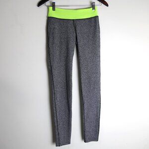 Ivivva by Lululemon Reversible Girls Neon Yellow Heathered Leggings Size 12